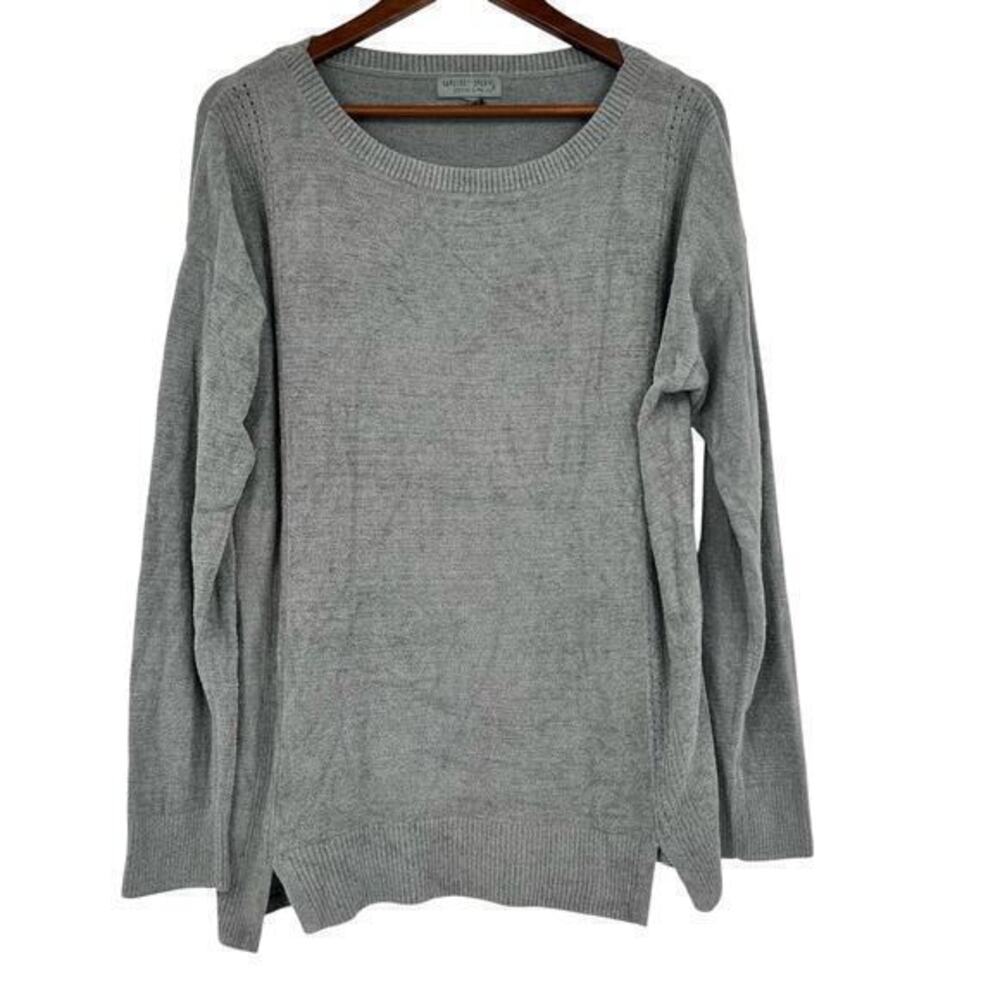 Barefoot Dreams Cozy Chic Ultra Lite Knit Pullover Sweater Gray BDWCU21116 1X